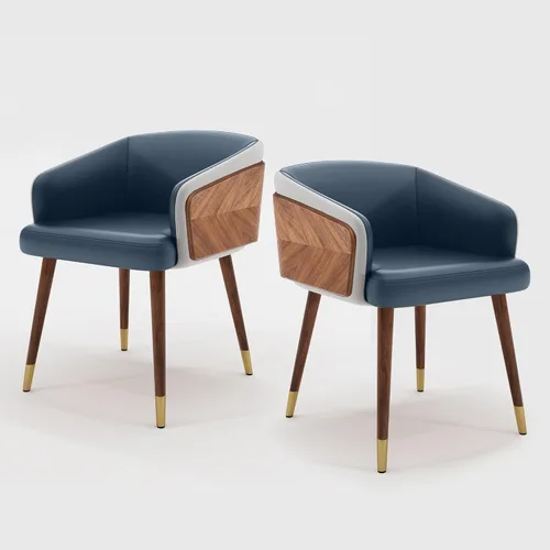 Miniatura 21 de ARTPLAN Juego de 2 sillas de comedor, sillas decorativas tapizadas de tela para sala de estar, sillas de brazo para muebles de interior del hogar