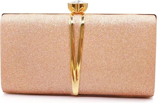 Miniatura 8 de Aovtero - Bolso de mano para mujer con cadena, bolso de noche, para boda, fiesta de graduación o como bolso de novia