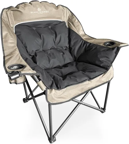 Miniatura 9 de Black Sierra - Silla de camping acolchada XL para adultos, asiento plegable de gran tamaño resistente que soporta 400 libras, comodidad de felpa