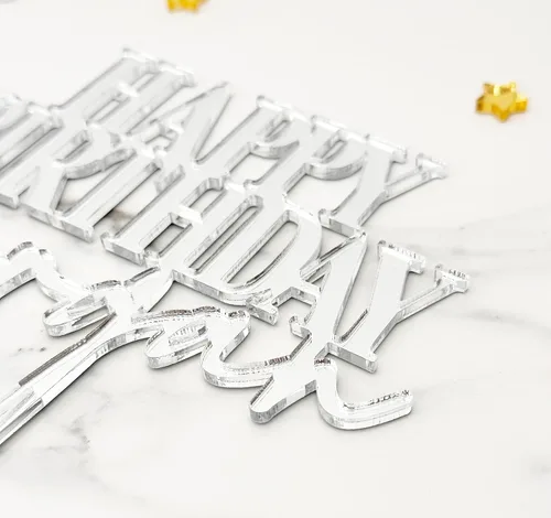 Miniatura 5 de Decoración acrílica personalizada para tarta, 1 unidad, dorado, oro rosa, negro, plata, 8 pulgadas, estilo moderno, nombre y mensaje