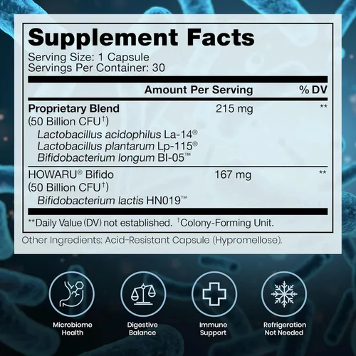Miniatura 2 de Pure Therapro Rx Power Probiotic 100B 30 cápsulas resistentes a los ácidos, suministro para 1 mes 4 cepas probadas de 100 mil millones de UFC