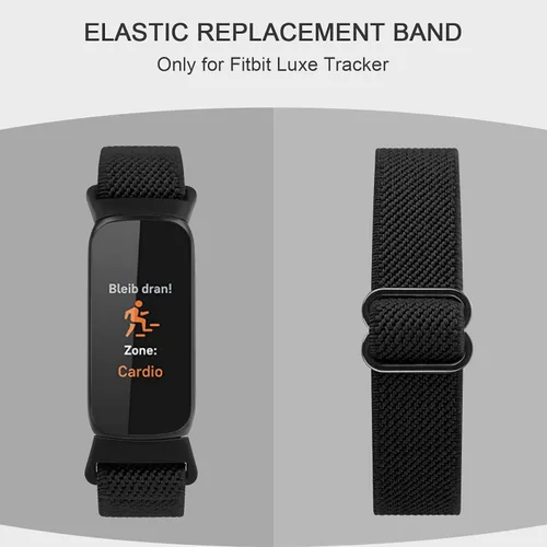 Miniatura 2 de Meliya Correa compatible con bandas Fitbit Luxe para mujeres y hombres, correa deportiva de repuesto de nailon elástico suave para Fitbit Luxe Negro