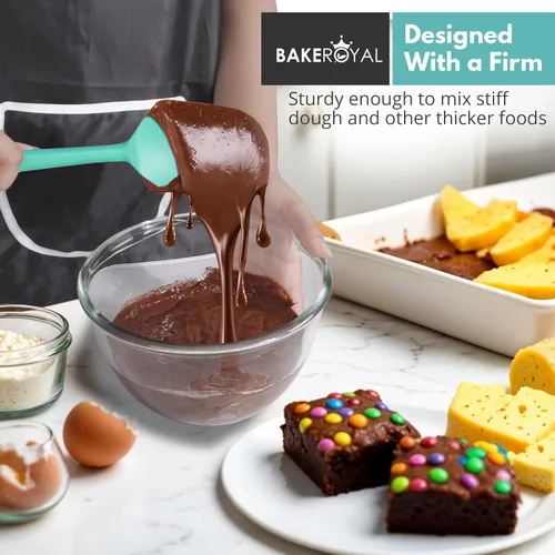 Miniatura 6 de BakeRoyal Juego de espátulas de silicona – 4 espátulas de goma de silicona resistente al calor 600°F para tareas diarias – Espátulas de cocina