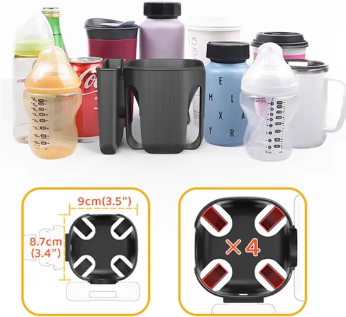 Miniatura 2 de Soporte universal para taza y teléfono 2 en 1 para cochecitos Uppababy Nuna Doona, bicicletas, sillas de ruedas, andadores, scooters - Soporte
