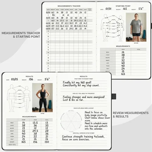 Miniatura 5 de &And Per Se Diario de entrenamiento y alimentos – Diario de fitness con rastreador de dieta diario y libro de registro de ejercicios de gimnasio