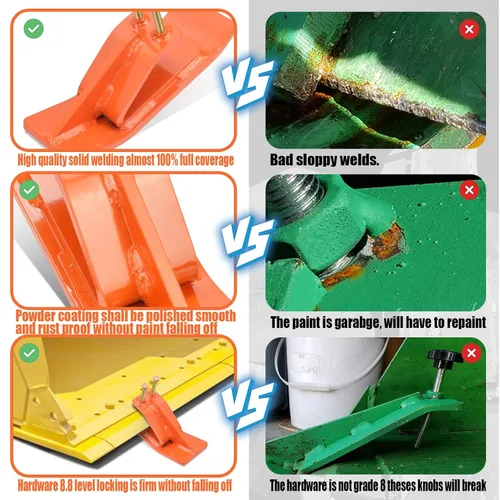 Miniatura 4 de Protector de cubo de tractor (versión mejorada), 2 protectores de borde de esquí, protector de deslizamiento de domador de césped con tuercas
