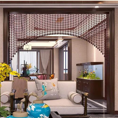Miniatura 5 de Cortina de puerta con cuentas de madera, cortinas de clósets, cortinas de cuerda de cuentas hechas a mano, pantalla de cortina de puerta