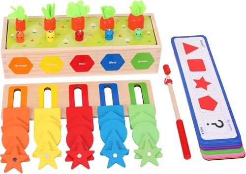 Miniatura 4 de Montessori para niños pequeños, caja magnética de clasificación de formas de color, juguetes de aprendizaje temprano, juguete educativo de madera