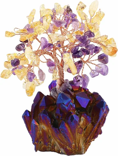 Miniatura 9 de Mookaitedecor - Árbol de cristal con base de cuarzo, bonsái para la riqueza y buena suerte