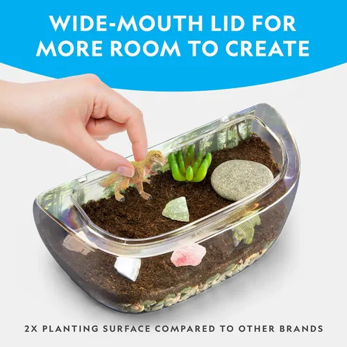 Miniatura 3 de National Geographic - Kit de terrario iluminado para niños, construye un hábitat de dinosaurios con plantas reales y piedras preciosas, kit