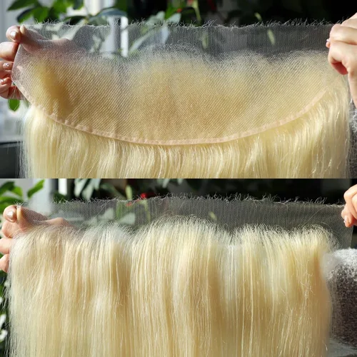 Miniatura 8 de BEEOS Encaje frontal real HD de 13 x 4 pulgadas, encaje frontal ultra fino invisible HD vívido limpio pre-arrancado cabello humano lacio sedoso