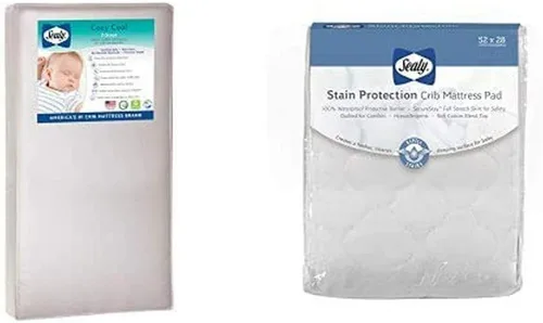 Miniatura 17 de Sealy Baby Colchón híbrido acogedor y transpirable para cuna, certificado GREENGUARD Gold, fabricado en Estados Unidos, espuma refrescante, 2