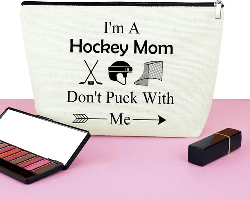 Miniatura 6 de Mxrymvu Regalos de jugador de hockey para mujeres, bolsa de maquillaje, jugador de hockey sobre hielo, regalo de cumpleaños y graduación, Soy una