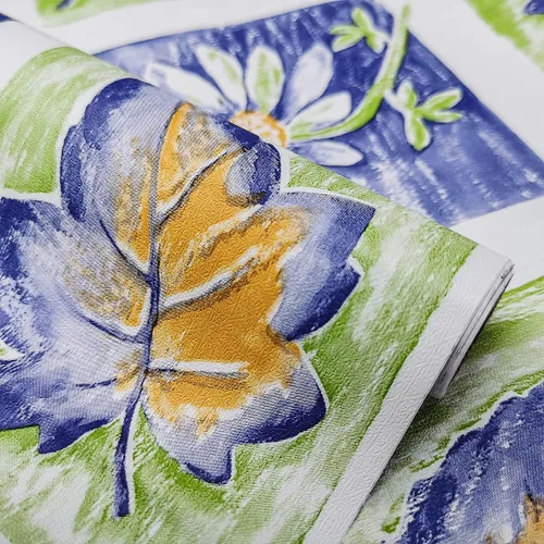 Miniatura 7 de 8083 - Papel tapiz de hojas florales para despegar y pegar, 17.7 pulgadas x 9.8 pies, mosaico, enrejado, margarita, flores, papel de contacto