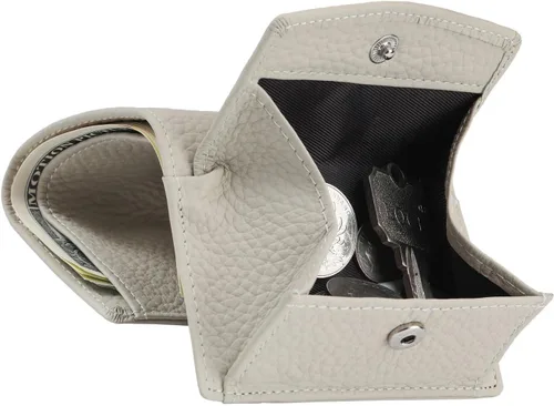 Miniatura 8 de Karmiir RFID - Cartera pequeña de cuero para hombres y mujeres con bolsa para monedas, billetera compacta de triple bolsillo con ranura