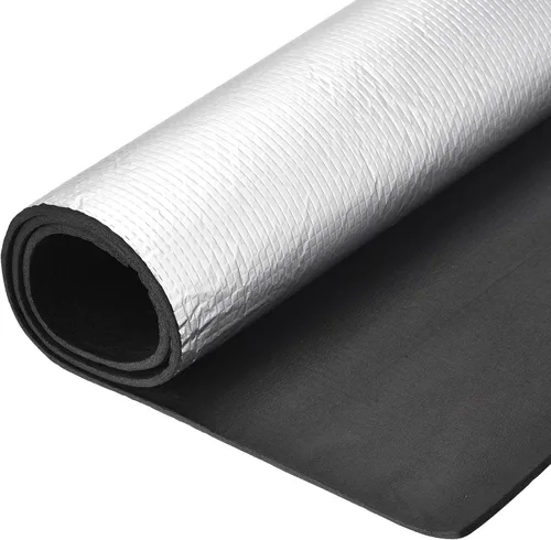 uxcell Hoja de aislamiento, 1 mx0.5 mx5 mm, papel de aluminio en relieve, barrera térmica resistente al calor, para pared de techo, tubo de conducto