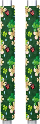 Miniatura 22 de Pardick Juego de 2 cubiertas para manija de puerta de refrigerador, diseño de hoja de limón amarillo lavable, protector decorativo para manija