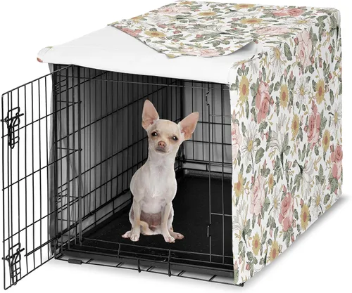 Miniatura 24 de Sweet Jojo Designs Cubierta para jaula de perro de 36 pulgadas (Boho Floral Rosa/Gris) para niñas, cubierta para perrera