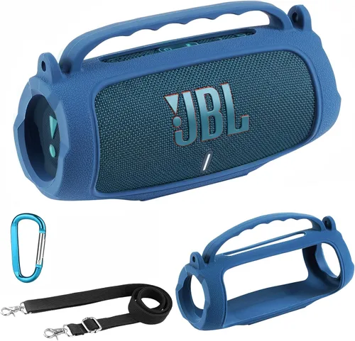 Funda de silicona compatible con altavoz Bluetooth portátil impermeable JBL Charge 5 (azul)
