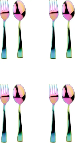 Miniatura 12 de Ahimsa Juego de utensilios de acero inoxidable para niños, diseño pediatra, cubiertos premium para niños, no tóxicos, aptos para lavavajillas