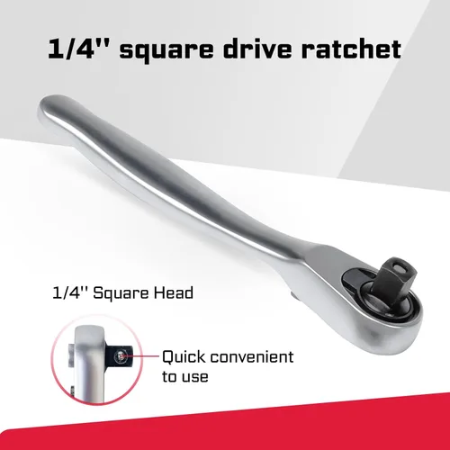 Miniatura 5 de GEINXURN Juego de 4 Mini Llaves de Trinquete y Soporte para Brocas, Llave de Mango de Trinquete de Accionamiento de 1/4", Llave de Vaso Reversible