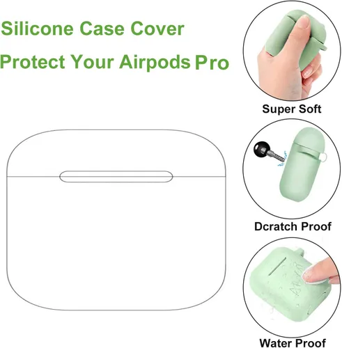 Miniatura 2 de Linda funda para Airpods 3rd 2021, silicona rana oso panda divertido animal suave cubierta de goma con llavero antipérdida (rana)