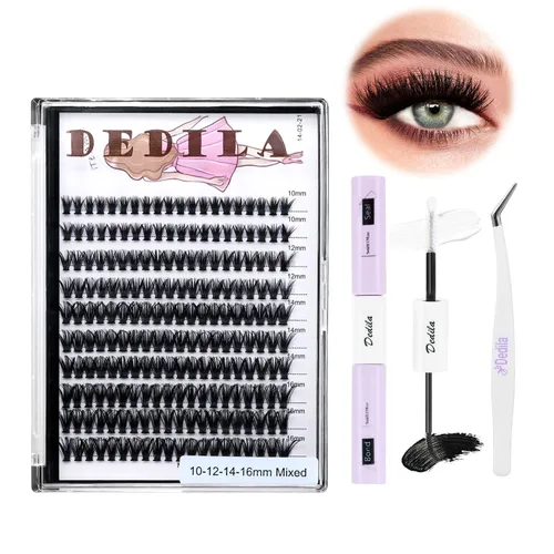 Miniatura 17 de Pestañas postizas individuales de 0.07 a 0.86 pulgadas a elegir 20D/40D/60D/80D/100D, grosor de 0.003 in, rizo D, extensiones de pestañas de ojos 3D
