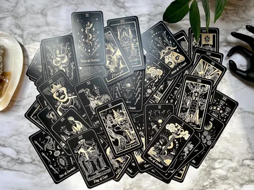Miniatura 5 de Shores Of Moon Luna Somnia Tarot Baraja con guía y caja – 78 cartas completa cubierta completa sueños estrellados astrología celestial herramienta