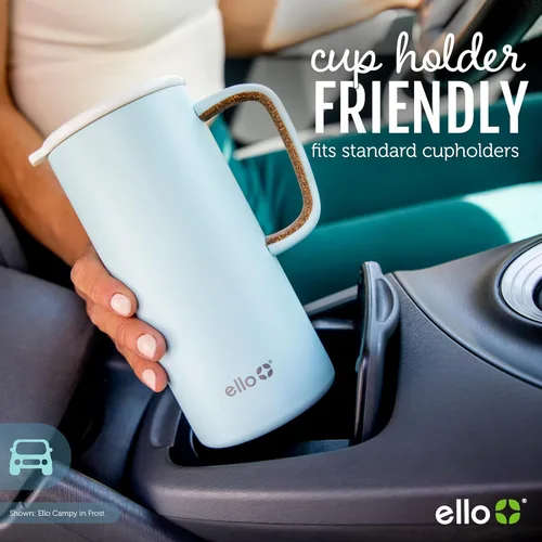 Miniatura 5 de Ello Campy - Taza de viaje de acero inoxidable de 18 onzas con asa y tapa a prueba de fugas Taza de café con aislamiento al vacío para bebidas