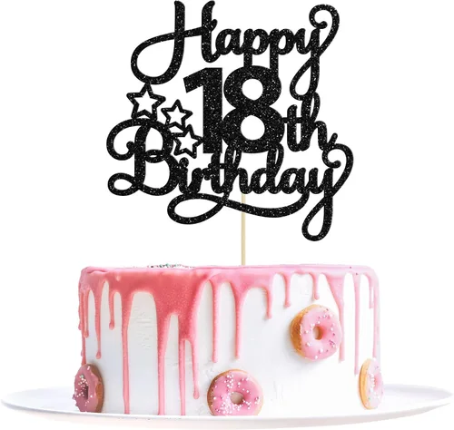 Miniatura 9 de 1 paquete de decoración de pastel de feliz 15 cumpleaños, topper de pastel dorado con purpurina Mis Quince 15, saludos a 15 años, adorno de pastel