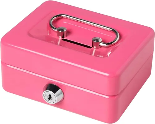 Miniatura 15 de Decaller - Caja de dinero con ranura para niños, caja de dinero pequeña con bandeja para dinero y cerradura de llave, 6 1/5 pulgadas x 5 pulgadas x