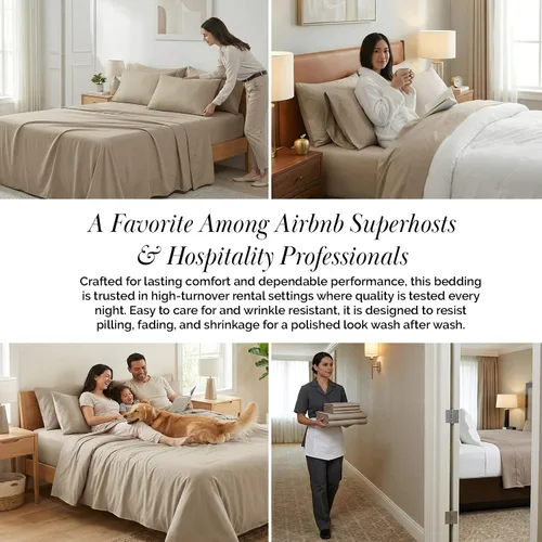 Miniatura 253 de Southshore Fine Living, Inc. Juego de 7 piezas de sábanas King divididas para cama ajustable, juego de sábanas King divididas con bolsillo de 21