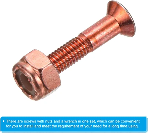 Miniatura 4 de PATIKIL Kit de herramientas para patineta, tornillos de montaje de 1 pulgada, tornillos de cabeza hexagonal, juego de tuercas con llave