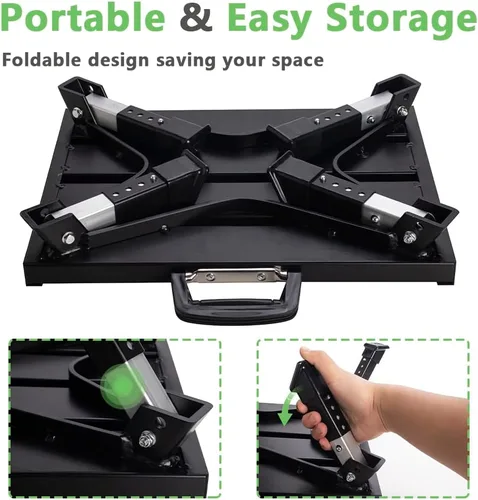 Miniatura 4 de Escalones de aluminio para caravana, taburete plegable ajustable de 4 niveles con patas de goma antideslizantes, plataforma de tira fluorescente
