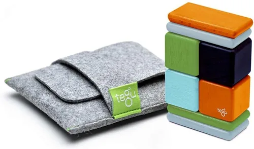 Miniatura 13 de Juego de bloques de madera magnéticos Tegu Pocket Pouch de 8 piezas, Blossom