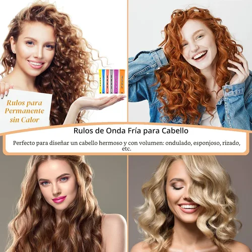 Miniatura 7 de Juego de 100 varillas de permanente, 5 tamaños de varillas de plástico para cabello ondulado, sin calor, rizadores de cabello con peine de cola