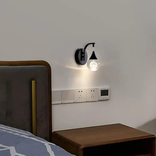 Miniatura 4 de Sedelan Apliques de Pared de Cristal Luna, Iluminación LED Moderna de Pared, 5W Luz de Pared Regulable para Dormitorio Cabecera Baño Sala de Estar