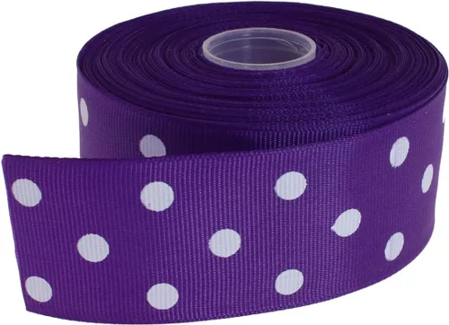 Miniatura 9 de Cinta de grogrén de lunares de 25 yardas cada rollo 100% poliéster (1 pulgada, beige)