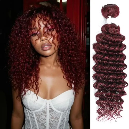 Miniatura 14 de Paquete de cabello humano virgen brasileño de 12 pulgadas, color borgoña 99j, extensiones de cabello humano virgen brasileño para mujeres