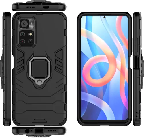 Funda para Xiaomi Poco M4 Pro 5G, soporte magnético para montaje de coche para Xiaomi Redmi Note 11T 5G/Poco M4 Pro 21091116AG Case Negro