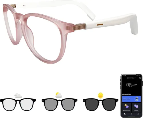 Miniatura 10 de Lentes inteligentes con lentes fotocromáticas para hombres y mujeres, con traducción de inteligencia artificial, con traductor, 164 idiomas, IP67