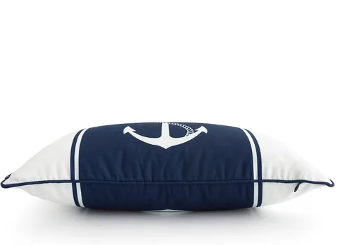 Miniatura 3 de Hofdeco Funda decorativa de almohada lumbar para patio al aire libre, solo a la intemperie, lona resistente al agua, náutico, ancla azul marino, 12