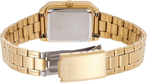 Miniatura 2 de Casio LTP-V007G-9B - Reloj de vestir rectangular de acero inoxidable con esfera dorada romana para mujer, Oro, Movimiento de cuarzo