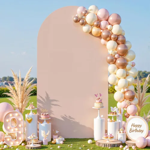 Miniatura 30 de Cubierta de Fondo de Arco Negro, Cubierta de Arco Ajustada de Spandex de 6 Pies para Arco de Boda Chiara Elástica de Arco de Fondo Redonda