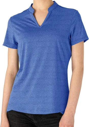 Miniatura 2 de YSENTO Camisas polo de golf Dry Fit para mujer, manga corta, cuello en V, sin cuello, ropa