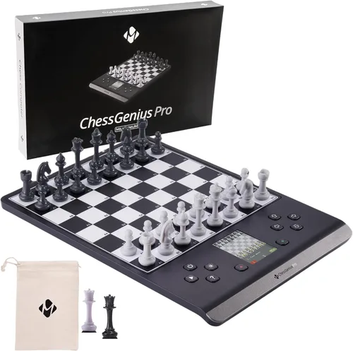 Millennium ChessGenius Pro M815 - Ordenador electrónico de ajedrez con 2200 niveles de habilidad de IA adaptables ELO, pantalla a color, entrenador