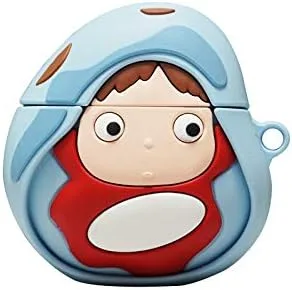 Funda de silicona suave con clip de gancho para llavero para Apple Airpods 1 2 1ª 2ª generación 3D de dibujos animados anime personaje japonés