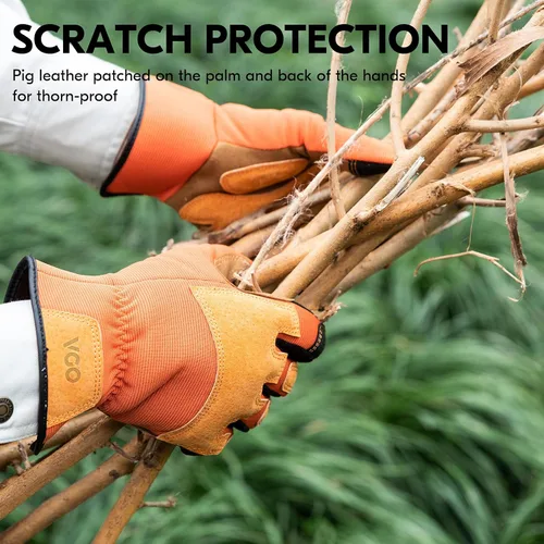 Miniatura 5 de Vgo... 1 par de guantes de jardinería para hombre, guantes de trabajo de seguridad, a prueba de pinchazos, a prueba de espinas, pantalla táctil
