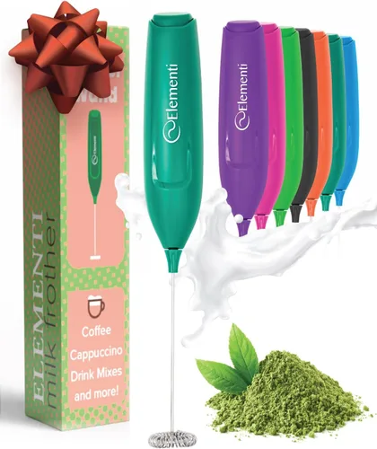 Miniatura 9 de Elementi Varita espumadora de leche rosa y mezclador de matcha, mini batidor eléctrico, varita mezcladora de café, agitadores de café, batidor Rosa