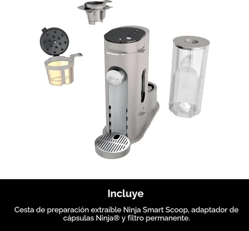 Miniatura 8 de Ninja Pods & Grounds Cafetera de una sola porción, compatible con cápsulas K-Cup, prepara molidos, diseño compacto, depósito de 56 oz, tamaños